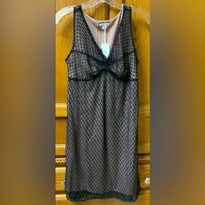 Mystree Women’s Size Small Black Lace W/ Nude Slip Dress